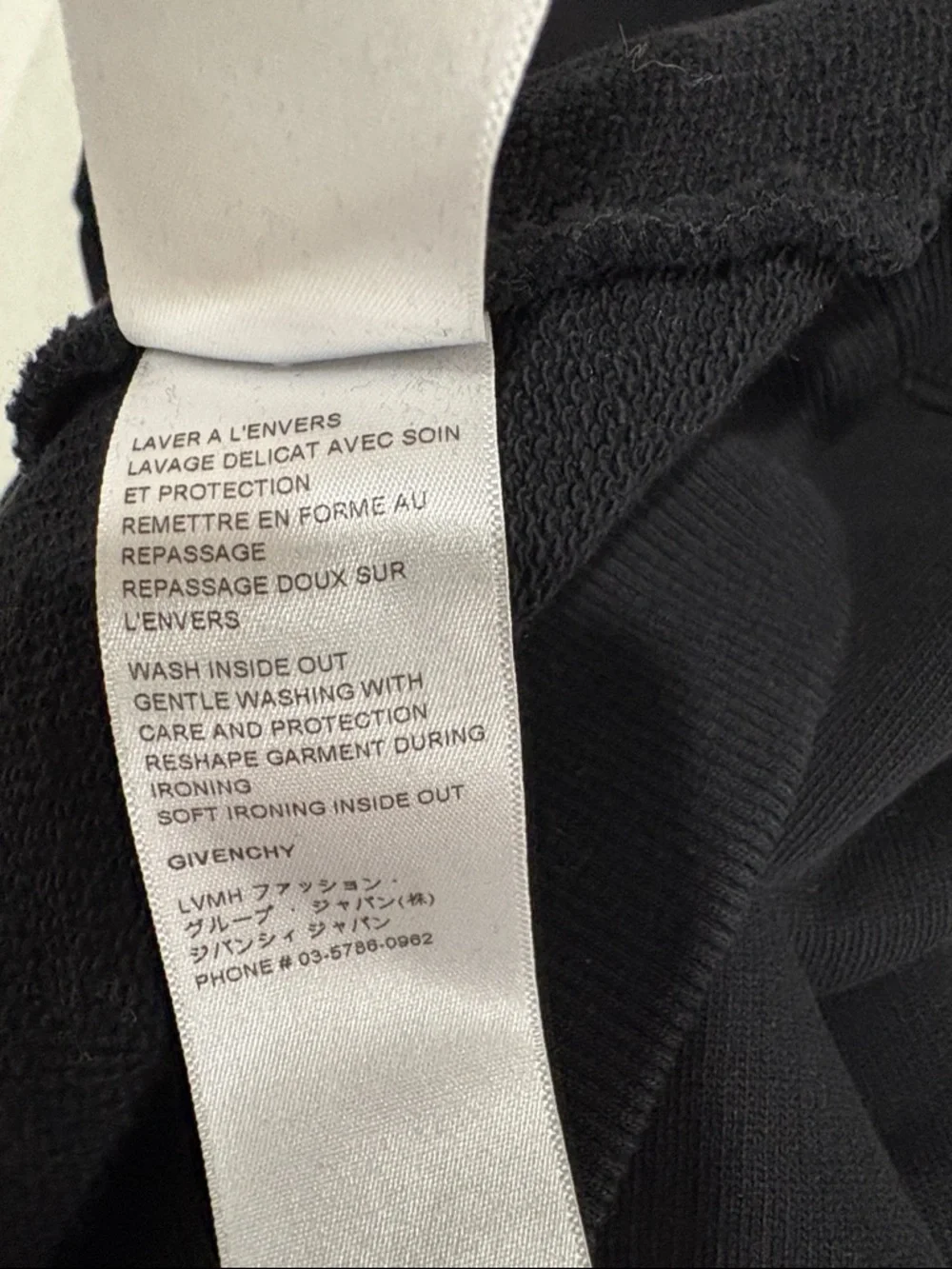 Givenchy Black Hoodie with White Diagonal Embroidered Logo XL Unisex - Picture 6 of 16